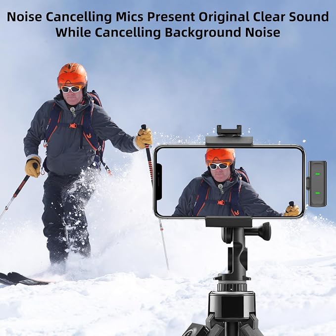 NPTCL Wireless Lavalier Mini Microphone for iPhone Video Recording | Noise Canceling Lapel Lav USB C Mic, LED Digital Charge Display, 35 Hour Charging Case for Vlog Youtube Tiktok Podcast - Image 2