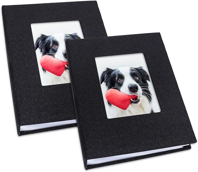Vienrose 4x6 Mini Photo Album, 2 Pack, 52 Photos, Black | Linen Cover, Photo Book, Baby Memory Book, Artwork Postcards Storage by Vienrose