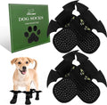 EXPAWLORER Halloween Anti Slip Dog Socks to Prevent Licking Paws, Boots & Paw Protectors with Grippers,Doggie Booties for Hardwood Floors for Small Medium Large Senior Dogs Costume Black Devil Wings S by EXPAWLORER