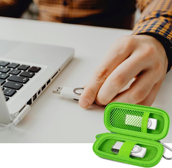 USB Flash Drive Case, SD Card/Thumb Drive/Memory Cards Holder, Bag Only | SDXC/SDHC Storage, Electronic Accessories Organizer for SanDisk / for Samsung, for Students/IT/Office/School/Travel, G-Green - Image 8