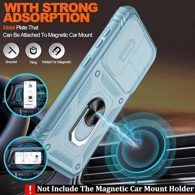 Fit for Samsung Galaxy S23+ Plus Case with Screen Protector*2, Build in 360° Rotating Ring Kickstand, Military Grade Protective Case for Samsung S23 Plus Phone, Green - Image 6