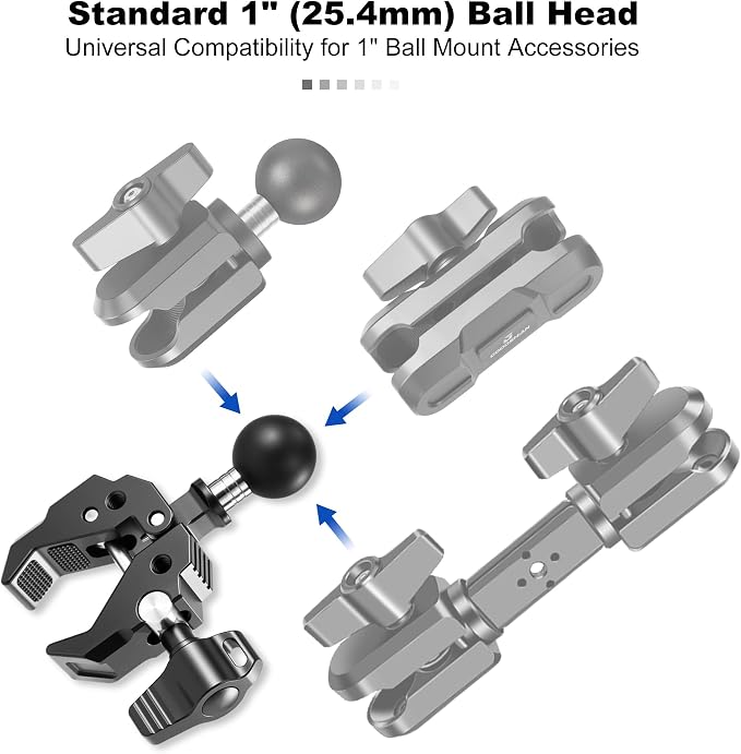 Heavy Duty 1 Inch Ball Head Clamp Mount - Image 4