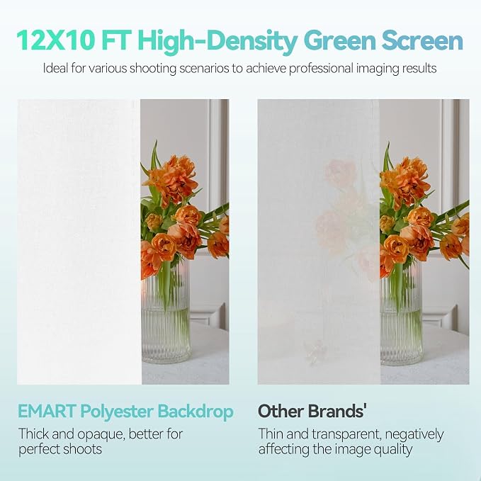 EMART 8.5x10 FT Photo Backdrop Stand Kit with 10x12FT White Backdrop | Background Stand Backdrop-White, 6Clamps, 2Sandbags for Photography Studio, Video Recording, Live Stream, Zoom, Portrait, Pet - Image 3