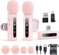 USB C Lavalier Microphone Wireless Mini Mic for Type-C Android Phone/Tablet/PC Video Recording Clip-on Mics with Rotatable Clip&Denoise Recording, Ideal for Vlog Tiktok Youtube Content Creator, Pink by GoorDik