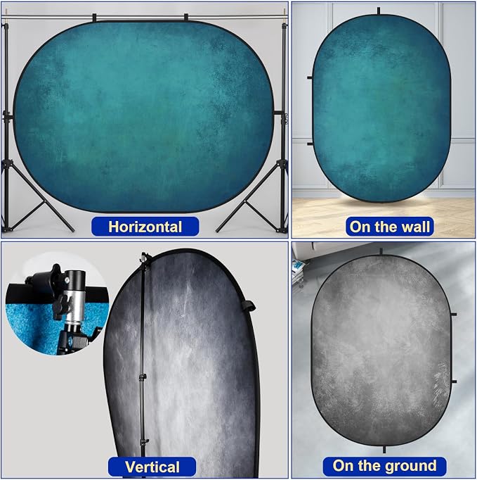 Kate Collapsible Backdrop Grey Pop Up Backdops Foldable Background 140 | Collapsible Backdorp 5'x6.5' Grey Pop Up Backdorps for Self-Tape Auditions, Professional Headshots Video Conferencing - Image 4
