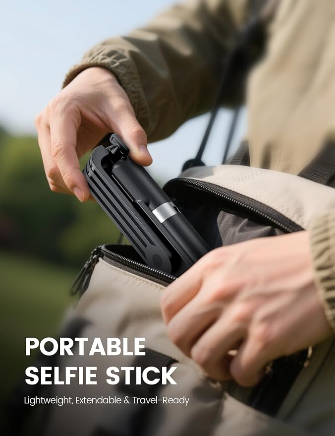 ANXRE Extendable Selfie Stick with Wireless Detachable Remote | Compact & Portable for Travel, 41.7" Selfie Stick Compatible with iPhone Samsung Android Smartphones - Image 8