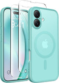 CAPRARO for iPhone 16 Case, Compatible with MagSafe | Upgraded [Full Camera Protection] Protective Translucent Matte Women Girl Magnetic Phone Case Cover, Smoky Blue by CAPRARO