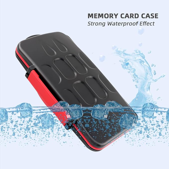 Memory Card Case Holder Protector for 12 Micro SD Card + 12 TF Card -Black | Card Carrying Case Storage Organizer, Water-Resistant, Dustproof, Anti-Shock, Made of ABS plastic, With hand strap, Portable - Image 3