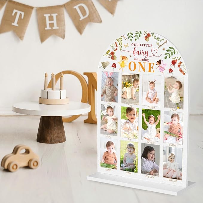My First Year Photo Board Baby Milestone Signs One Year of Baby Photo Board, Best Babies Keepsake 10x14 Inches Acrylic Sign Decor Fits 2" x 3" Photo A17 - Image 5