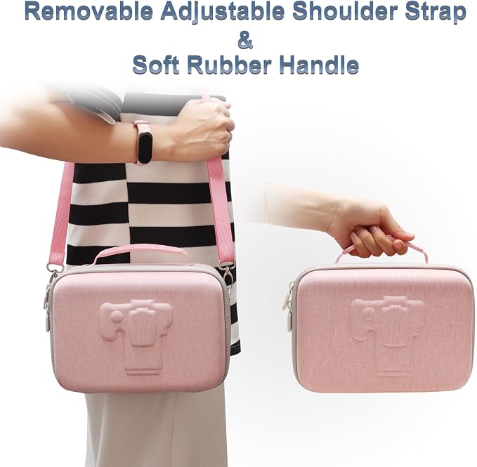 Small Camera Case Bag for Canon EOS Rebel T7/R50//R100 DSLR Camera Pink | Hard Carrying Travel Case for Canon EOS Rebel T7/R50//R100/R6 Mark II/R8/R6 Mark III/R50 V/T6/R10/R5 Mark II DSLR SLR Camera - Image 6