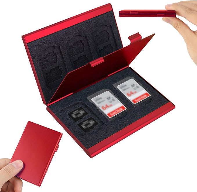 SD Card Holder, SD Card Case, LAVILI CF Memory Card Holder Case Aluminum | Alloy Hard Shell, Double-Layer Capacity for 6SD Cards and 12 TF Cards - Image 7