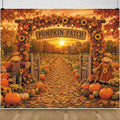 Fall Pumpkin Patch Backdrop 8x8ft Thanksgiving Autumn Harvest Scarecrow Sunflower Photography Background Fall Pumpkin Leaves Theme Baby Shower Party Decorations Photo Booth Props Vinyl by Leowefowa