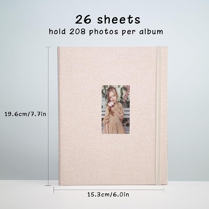 Mini Photo Album (2-Pack) for 2x3" Instax Mini & Polaroid Photos – Each Linen Album Holds 208 Photos - Image 4