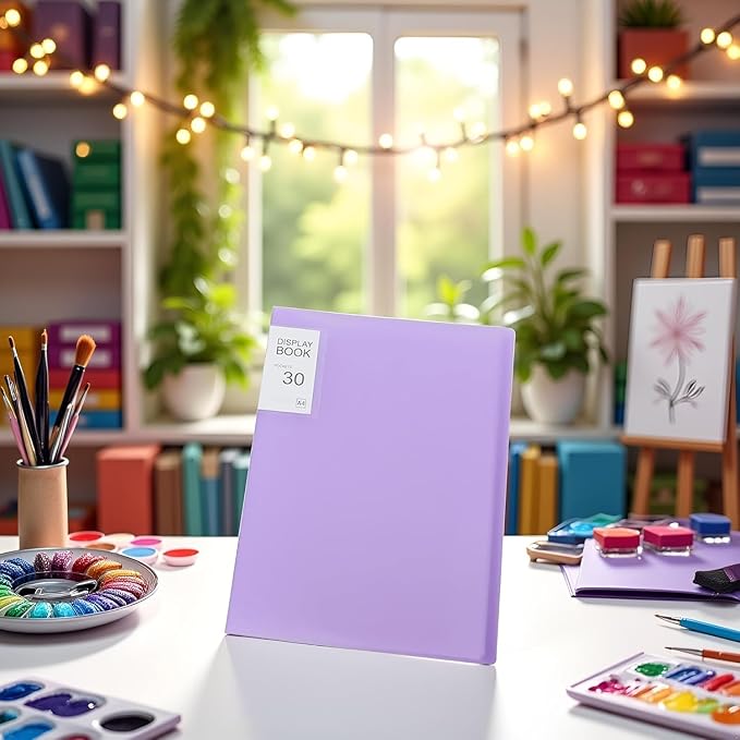 Purple Diamond Storage Book - A4 Portfolio Folder for 60 Picture Pics, 30 Pages, Art Portfolio Presentations Folder - 12.2x9.1in - Image 7
