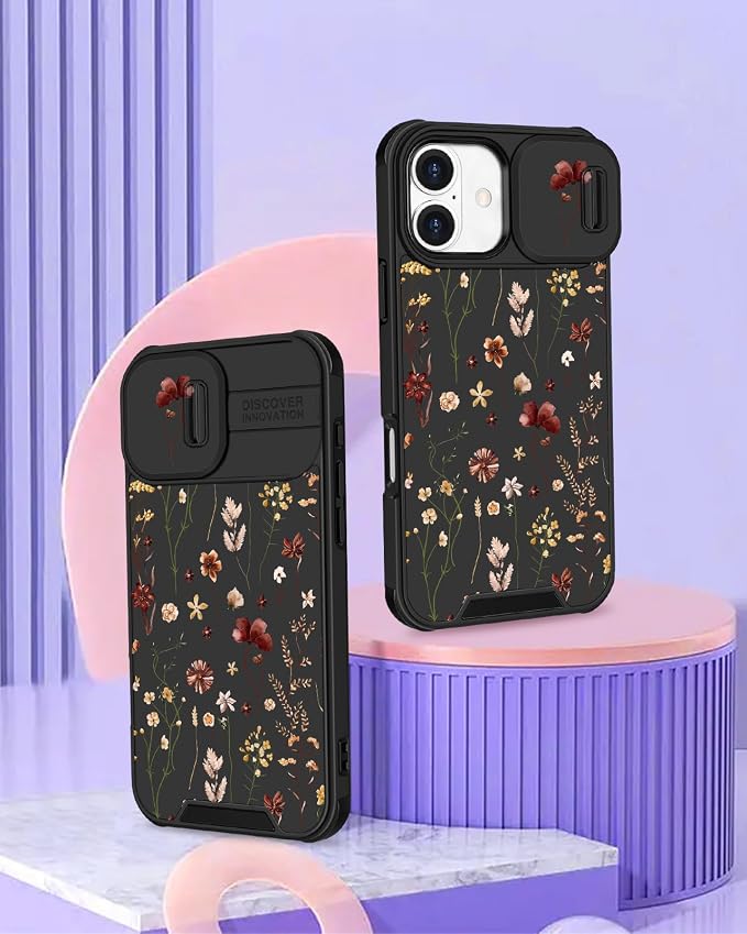 for iPhone 17 Case - Women Cute Phone Cover Girly Pretty Fancy Unique Aesthetic Design Slide Camera Cover Protective Case for Apple for iPhone 17, Flowers Floral - Image 4