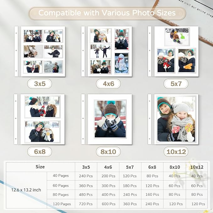 Popotop Large Photo Album Self Adhesive 4x6 5x7 8x10 Scrapbook Album DIY Picture Book,Gifts for Mom,Family Baby and Wedding,with Metal Pen and Plastic Board - Image 8
