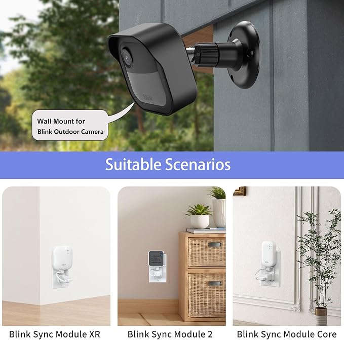 Blink Outdoor Wall Mount for Outdoor 4/2K+ Camera, Blink Sync Module Mount | Weatherproof Protective Cover, 360 Degree Adjustable Mount, Perfect View Angle for Blink Home Security System, White, 1 Pack - Image 6