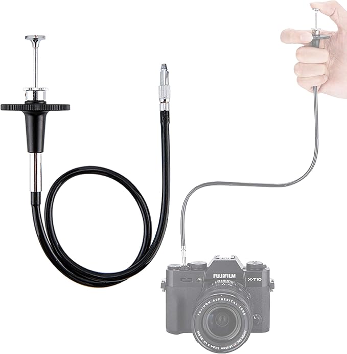 JJC 40cm Black Mechanical Cable Shutter Threaded Release with Bulb-Lock for Fujifilm X10 X20 X30 X100s X100t X-Pro1 X-Pro2 X-E1 X-E2, Leica M6 M7 M8, Nikon Df F4 FM2 F3 FE FM3a F80 by Fotasy