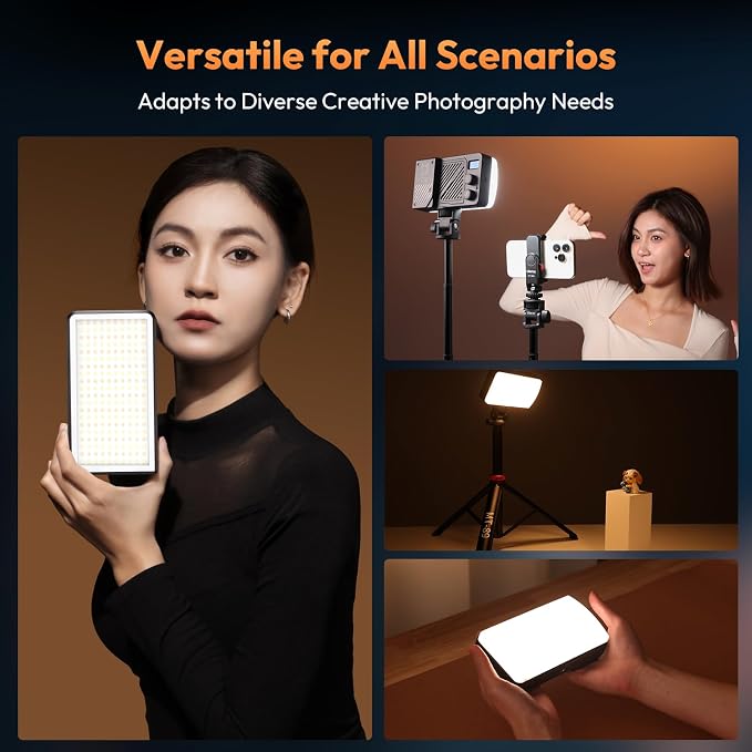 ULANZI 40W Bi-Color Portable Video Light, 5000mAh Rechargeable LED Camera Light, Battery, 8 Scene Modes, 2700-6500K Mini Studio Lighting for YouTube, Vlogging, Live Streaming, Photography - Image 7