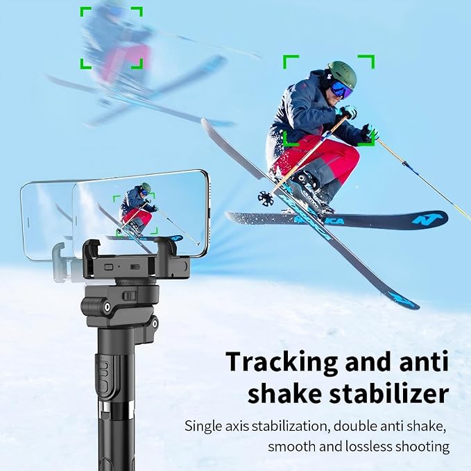 AI Tracking Gimbal Stabilizer for SmartiPhone - 360° Auto Face Follow, Bluetooth Remote, Anti-Shake Tripod for Vlogging/Live Stream, Metal Bracket with Gesture Control - Image 4