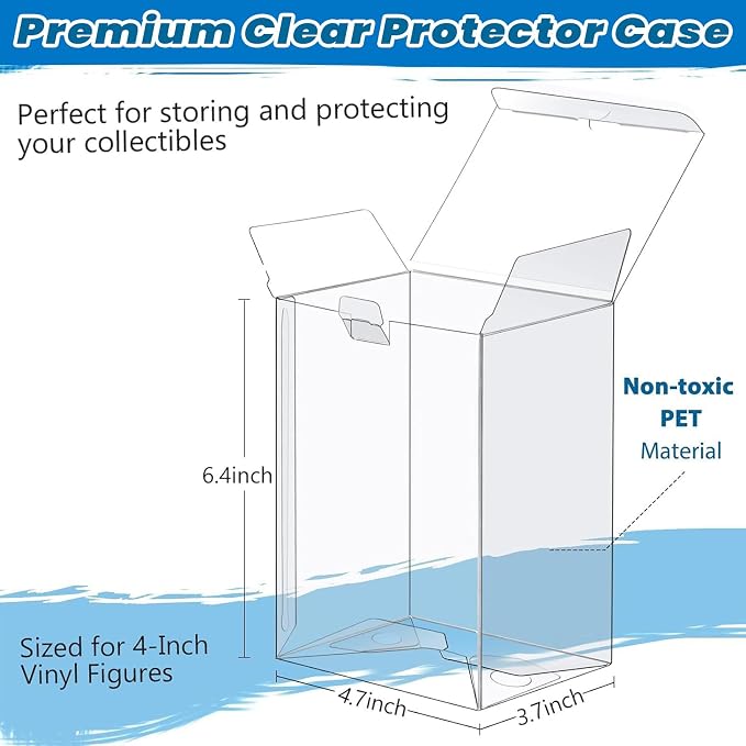 Protector Cases Compatible with Funko, 100 Count Fit 4" Collectible Figures | Stackable Storage, Clear Display Box with Protective Film, 100 Count - Image 2