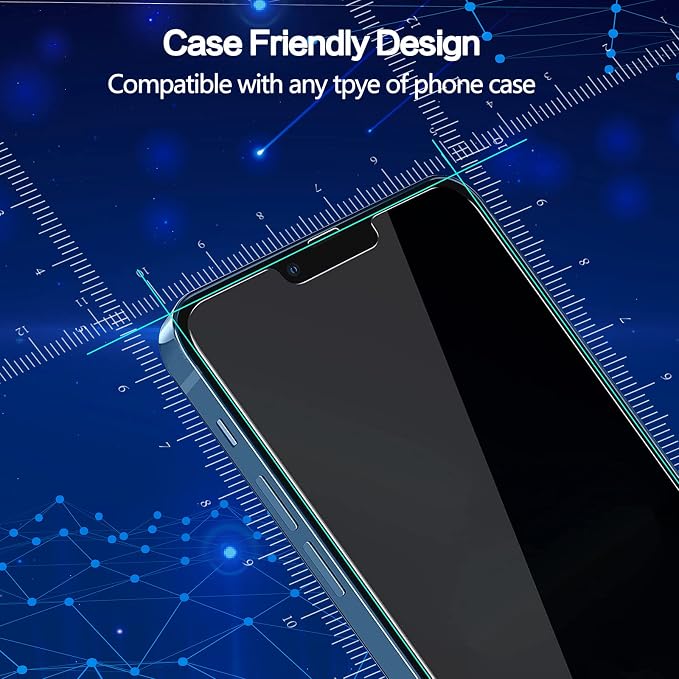 YMHML [2 Pack] Privacy Screen Protector for iPhone 12 / iPhone 12 Pro (6.1 Inch)，Anti-Spy Tempered Glass Bubble Free Case Friendly Scratch Proof - Image 6