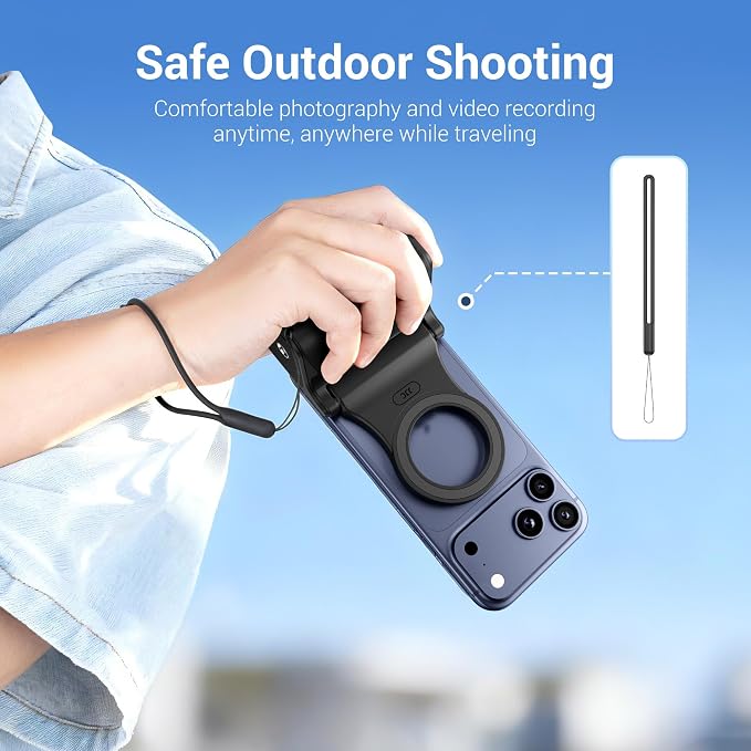 JJC iPhone Camera Grip with Remote, Magnetic Camera Attachment for iPhone | Selfie Grip for iPhone 17 16 15 14 13 12 Pro Max MagSafe Accessories, Ideal for Photography/Fun Shot/Video/Vlog - Image 7