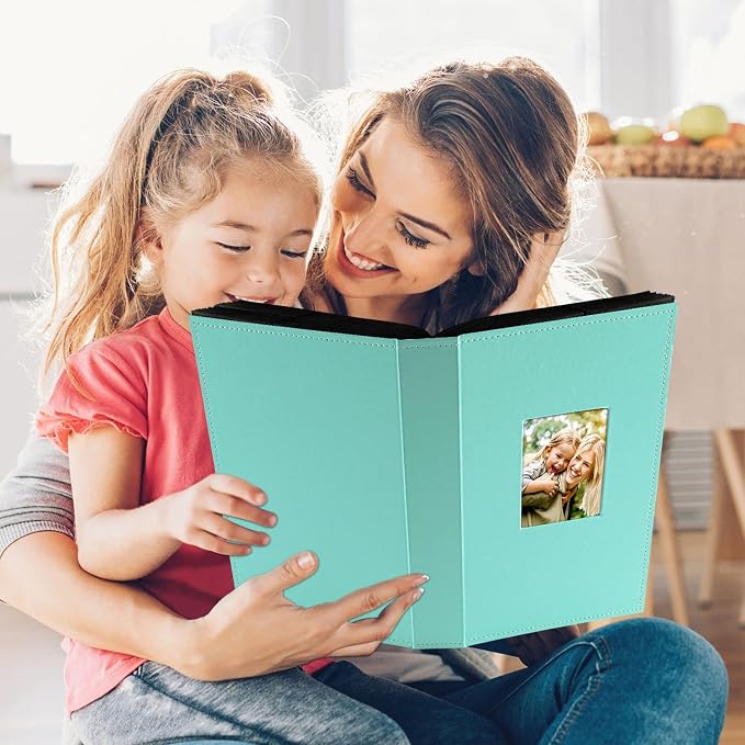 Ywlake Photo Album 4x6 300 Pockets, Leather Photo Albums Holds 300 Horizontal Only Pictures Teal - Image 6
