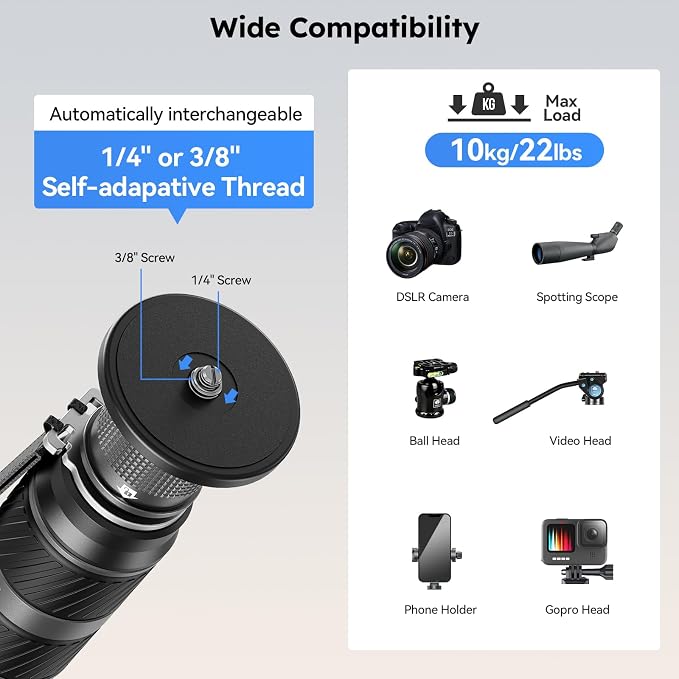 SIRUI SVM-145P Carbon Fiber Rapid Monopod, Pedal Feet, Twist Lock | 57" Height, 22LB Load, One-Step Height Adjustment, DSLR, Mirrorless Camera, Lightweight, Travel, Outdoor Shooting - Image 9