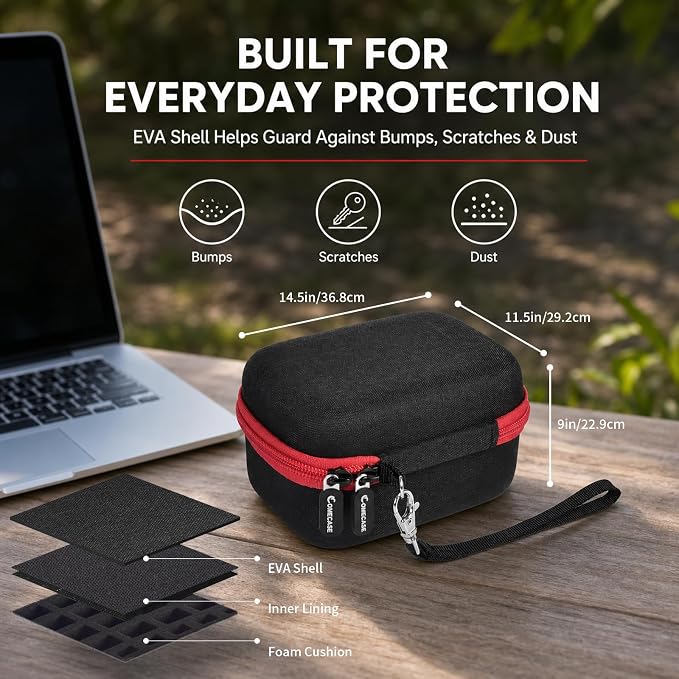 Comecase USB Flash Drive Case, Holds 26 USB Drives and 4 SD Cards | Pre-Cut Foam Fits Mixed USB Drives; EVA Shell, Holds 26 USB & 4 SD Cards, Black+Red Zipper, Small, Case Only - Image 4