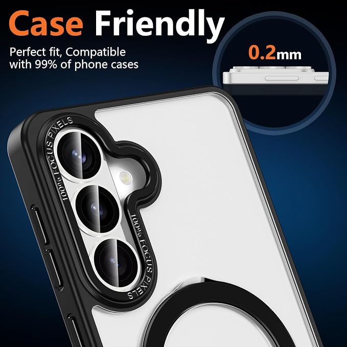 for Samsung Galaxy S26 Plus Camera Lens Protector, Individual Metal Ring Tempered Glass Lens Cover, [Strong Adsorption] Scratch Resistant Ultra-Thin HD Clear Lens Cover, 1 Set-White Shine - Image 8