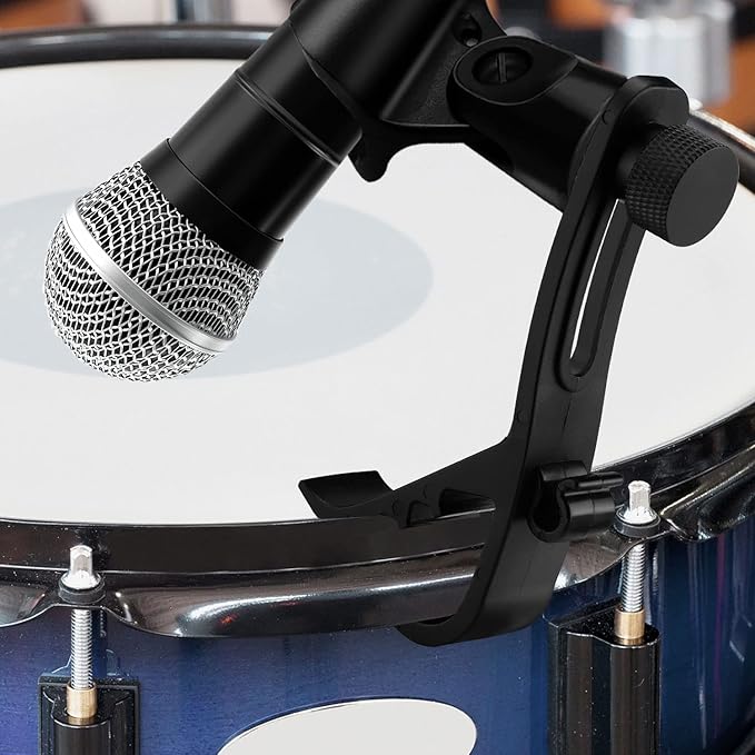Facmogu 2PCS Drum Microphone Clip, Adjustable Mic Mount Clamp Holder | Mic Securing Clip Shockproof Drum Mounts | For Professional Drum Recording Studio Drum Recording Musical Instrument - Image 4