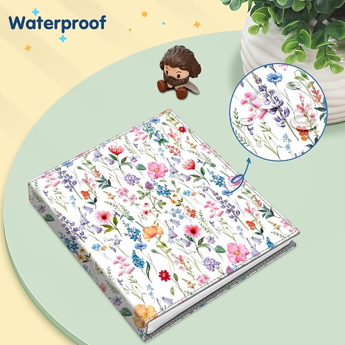 Fintie Photo Album for 8x10 Photos, 52 Pockets Vegan Leather Memory Book | Premium Cover Picture Book, For Family/Wedding/Couples Keepsakes, Anniversary Photos & Artwork Collection, Flower Fantasy - Image 5
