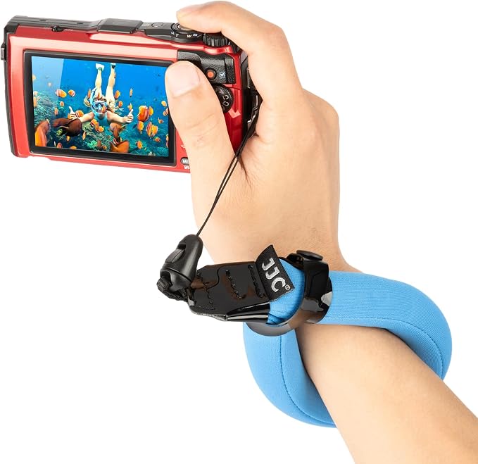JJC Camera Floating Wrist Strap for Kodak Pixpro WPZ2 Nikon W300 W150, Blue | for Olympus TG-7 TG7 TG-6 TG6 TG-5 TG5 TG-4 Pentax WG-90 Fujifilm FinePix XP140 XP130 XP90 XP80 Canon D30 Gopro Hero 13 12 11 by JJC