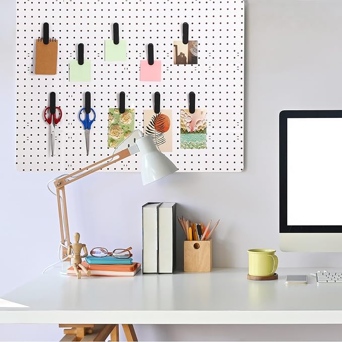 CroBlissful Pegboard Clips Peg Board Metal Accessories Hook, Black, 20 Pcs - Image 5