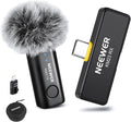NEEWER Lavalier Wireless Microphone System, 1x USB C Receiver with OTG Adapter & 1x Noise Cancelling Omnidirectional Condenser Transmitter Compatible with iPhone 16 Pro Max S24 Ultra, KM23 by Neewer