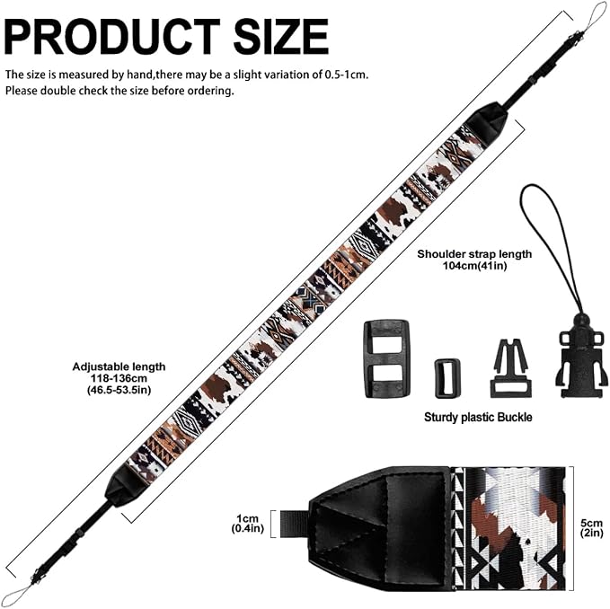 Coldinair Black Adjustable Camera Strap Universal Neck & Shoulder Soft Padded Strap for All DSLR Cameras,Binoculars - Image 6