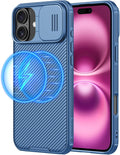 Nillkin Magnetic for iPhone 16 Case, Upgraded Slide Camera Protection, Compatible with Magsafe, Slim Shockproof Protective Phone Case for iPhone 16 6.1 inch, Blue by Nillkin