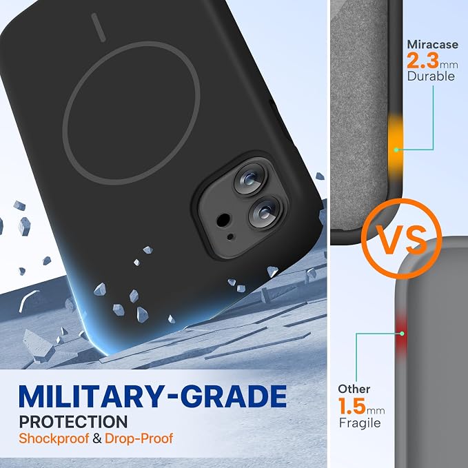 miracase Magnetic for iPhone 11 Case, [Soft Anti-Scratch Microfiber Lining], Compatible with MagSafe, Silicone Shockproof Protection Phone Case for 11, Black Magnetic - Image 3