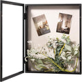 Muzilife 16x20 Shadow Box Wood Picture Frame, 2.16 Deep, Real Glass, Black | FSC-Wood, Magnetic Door, Linen Interior & Pins, Vertical, Horizontal Wall Hanging, Display Case Frame for Photos & Keepsakes by Muzilife