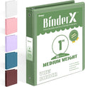 BinderX 3 Ring Binder 1 Inch, 1" Clear View Binder, Olive Green, Letter/ A4 | Extra Durable, PVC-Free, Customizable, Interior Pockets, 175-Sheet Capacity, Eco-Friendly, Reinforced Hinge, School, Office by Sooez