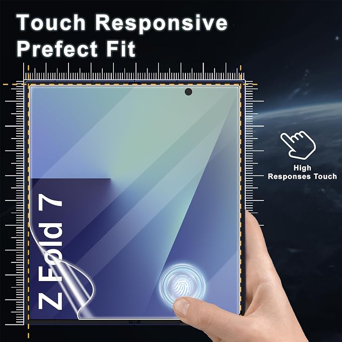 9 Pack for Samsung Galaxy Z Fold 7 Screen Protector, 3 Pac Inside Soft Film + 3 Pcs Front Tempered Glass + 3 Pcs Camera Protectors, Bubble-Free, HD Screen Protector for Galaxy Z Fold 7 5G - Image 3