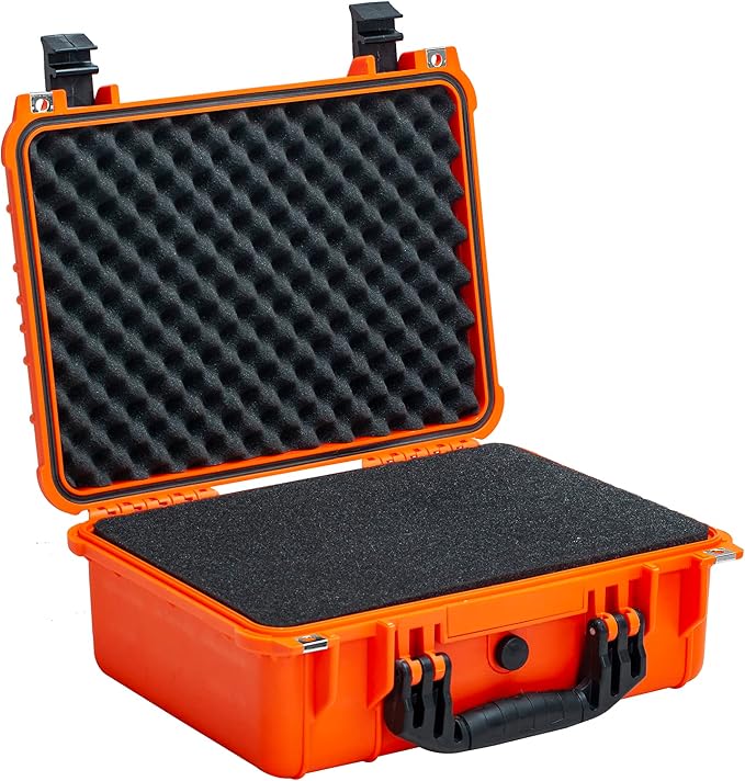 MEIJIA All Weather IP67 Waterproof Hard Camera Case,Hard Protective Case,Hard Case with Customizable Foam,Fit Use of Drones,Camera,Equipments,Pistols(Orange,15.98x12.99x6.85inches) - Image 3