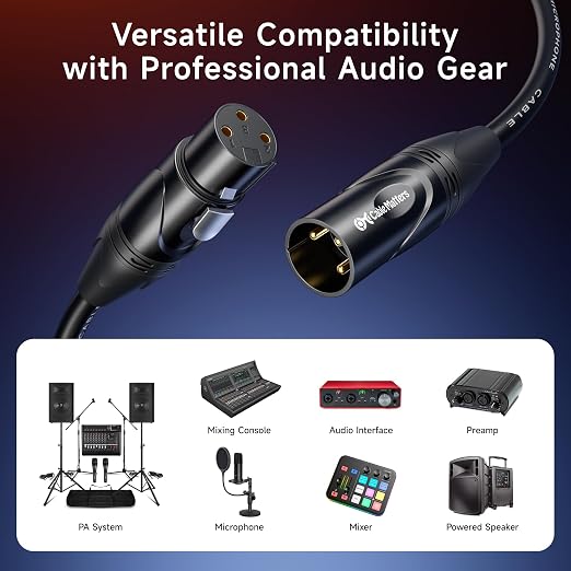Cable Matters 2-Pack Premium XLR to XLR Cable, Microphone Cable, M-F, 3ft | Mic Cable, Male to Female, 21 AWG Oxygen-Free Copper (OFC), Black - Image 3