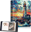 Small Photo Album 5x7, 60 Pockets Holds 120 Photos, Slip-in Pocket Photo Album with Black Elastic Band for Family Wedding Baby Travel Pictures, A Colorful Majestic Lighthouse by Unknown