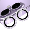 YWXTW Camera Lens Protector for iPhone 17, Individual Bling Glitter Metal Ring Tempered Glass Camera Screen Protector for iPhone 17 Accessories, Case Friendly (Glitter Purple) by YWXTW