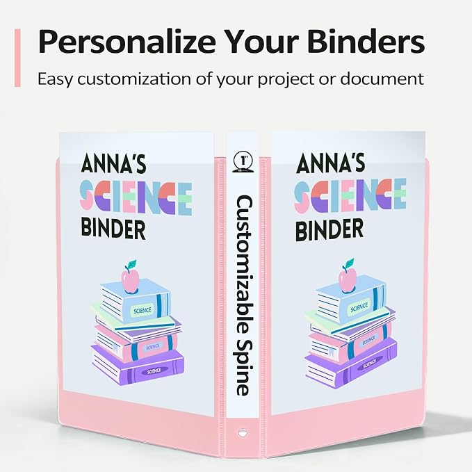 BinderX 3 Ring Binder 1 Inch, 1" Clear View Binder, Light Blue, Letter Size | Extra Durable, PVC-Free, Customizable, Interior Pockets, 175-Sheet Capacity, Eco-Friendly, Reinforced Hinge, School, Office - Image 5