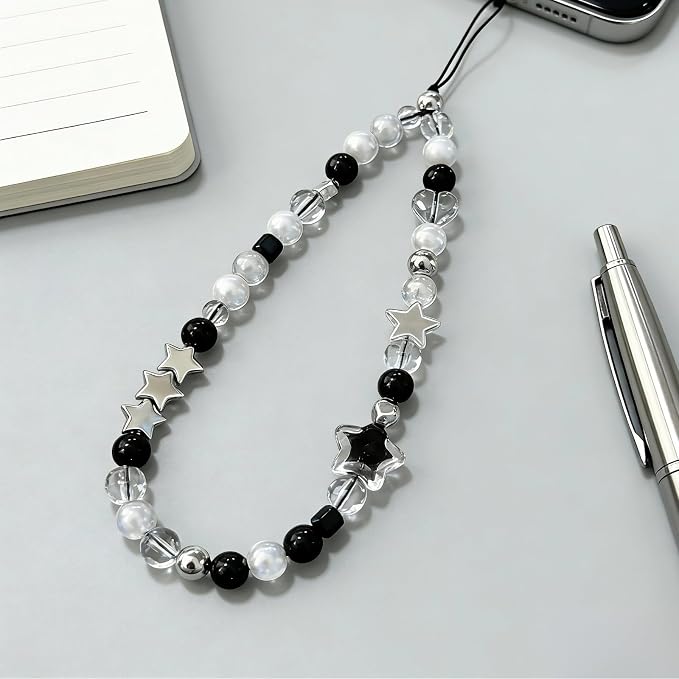 Cute Beaded Camera Wrist Strap for Phone, Digital Camera Charm Lanyard, Pearl Beaded Chain for Bag Keychain Gift - Image 6