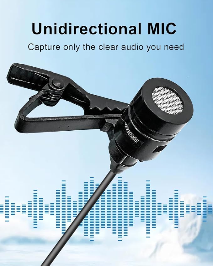 Lavalier Lapel Microphone Compatible with Shure KCX, PGX, BLX, SLX, GLX, ULX, QLX, FP, L1, LX1, SC1, U1, UC1, UT1, T1 Wireless Transmitter Unidirectional Condenser Mic (Mini XLR TA4F 4 Pin Plug) - Image 3