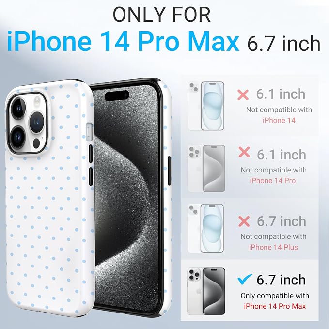 TPU Phone Case for iPhone 14 Pro Max, MagSafe Wireless Charging Compatible, Shockproof Slim Fit Protective Cover with Anti-Yellowing & Raised Camera Protection (Polka dot 3, iPhone 14 Pro Max) - Image 2